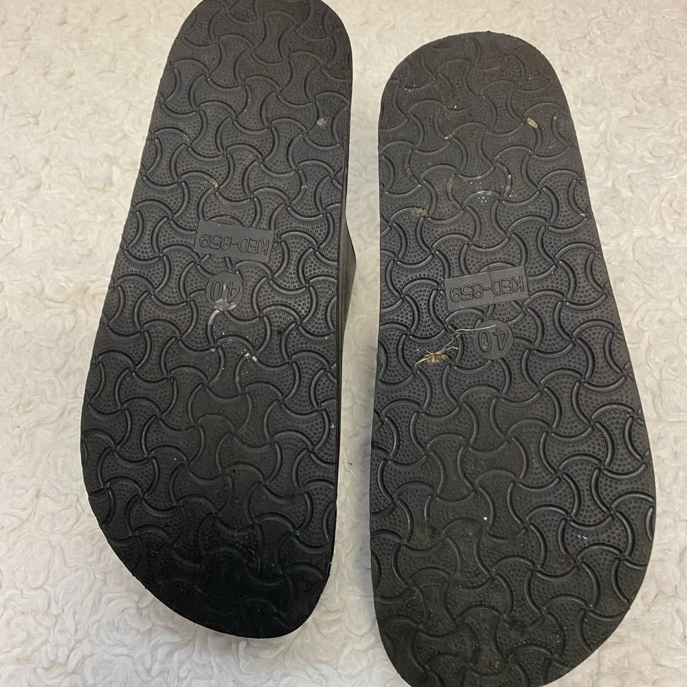 WOMENS slides sandals black rubber size 8.5 - Picture 5 of 8